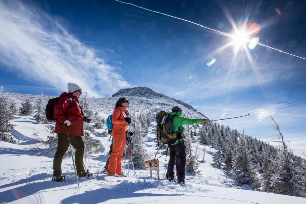Activités et randonnée groupe en hiver dans le Sancy