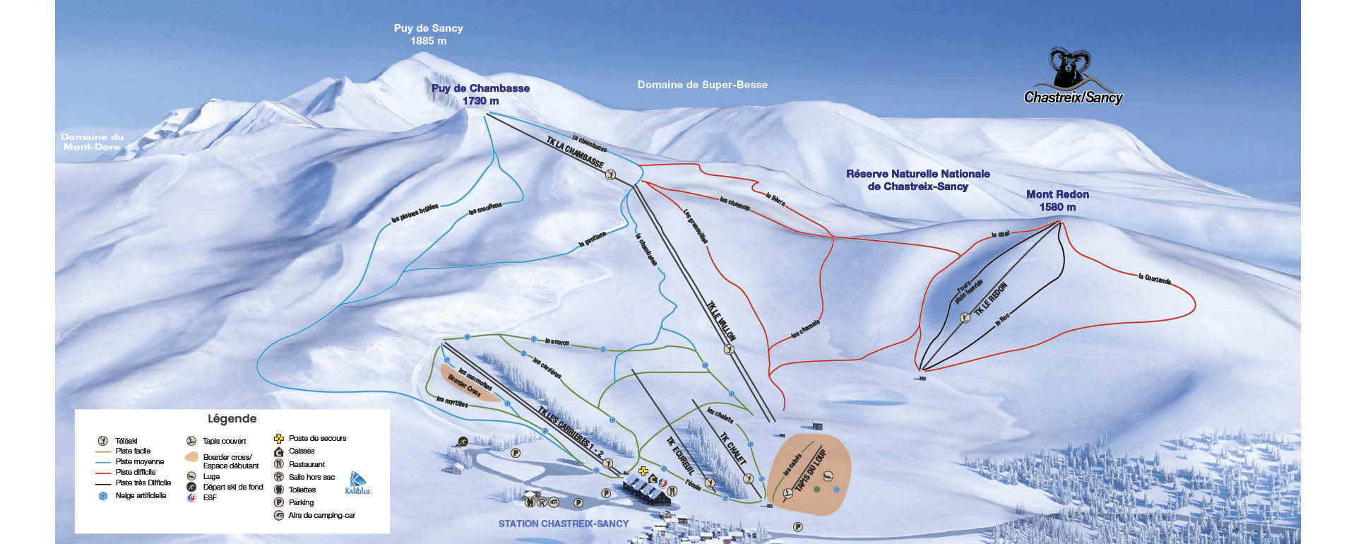 Plan de pistes ski station Chastreix-Sancy