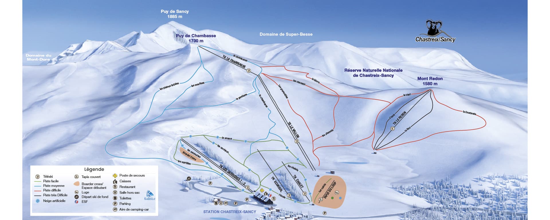 Plan de pistes ski station Chastreix-Sancy Plan de pistes ski station Chastreix-Sancy